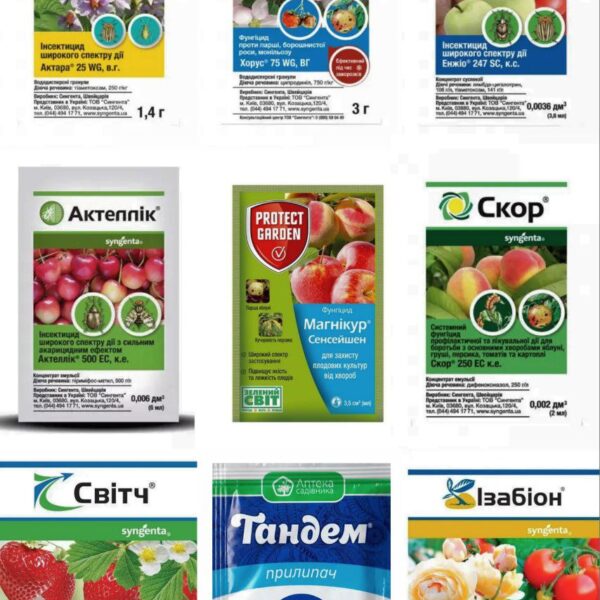 Для персика і нектарина набір засобів захисту на сезон, від Syngenta